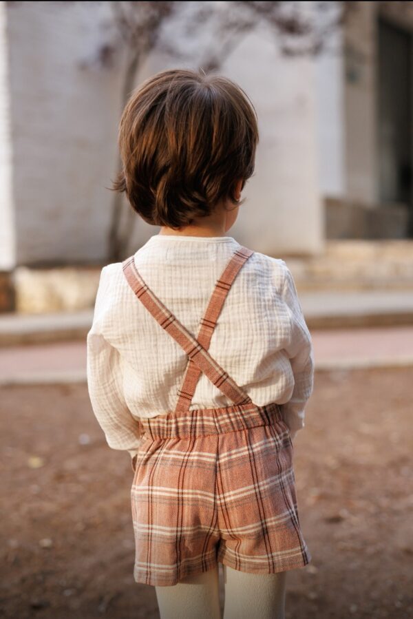 peto niño cuadros tartan