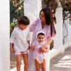 Madre e hijos igual vestidos vichy rosa