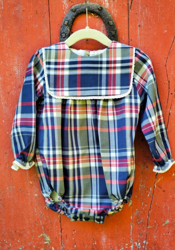 Pelele bebé unisex cuadros tartan