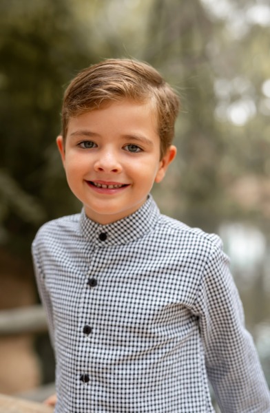 camisa niño vichy negra
