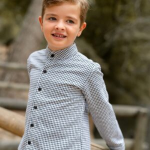 camisa niño vichy negra
