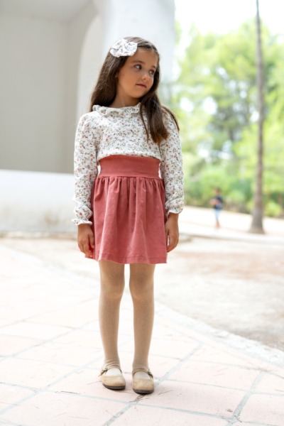 conjunto blusa y falda niña