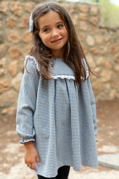 vestido niña vichy